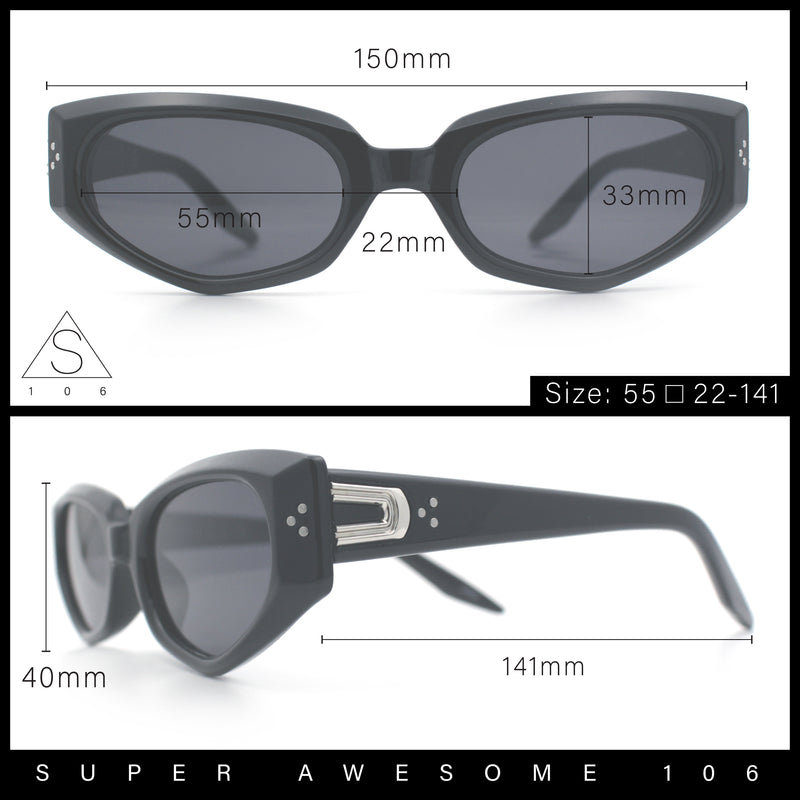 Womens Luxe Mod Fashion Cat Eye Beveled Thick Plastic Sunglasses