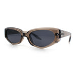 Womens Luxe Mod Fashion Cat Eye Beveled Thick Plastic Sunglasses
