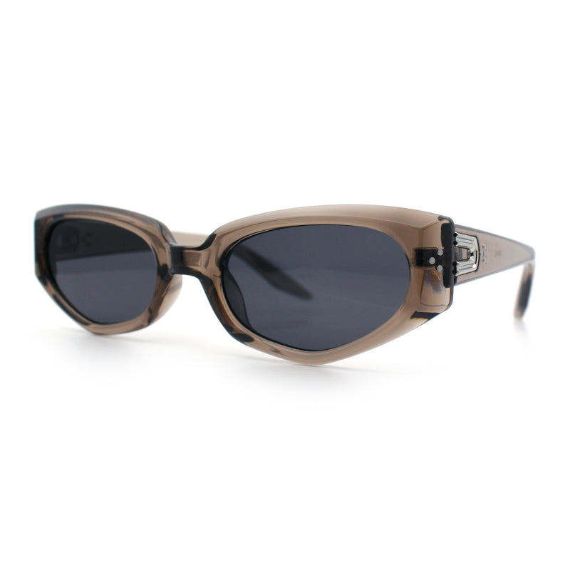 Womens Luxe Mod Fashion Cat Eye Beveled Thick Plastic Sunglasses