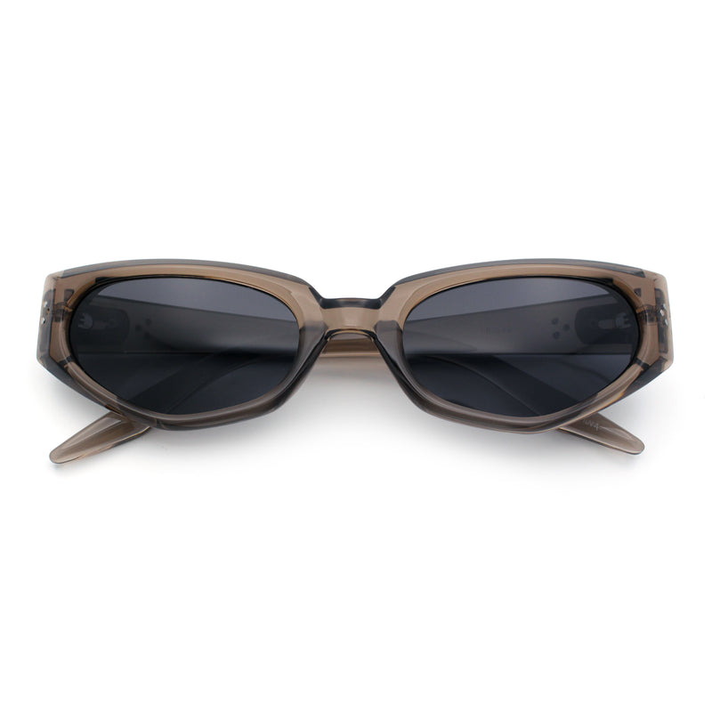 Womens Luxe Mod Fashion Cat Eye Beveled Thick Plastic Sunglasses