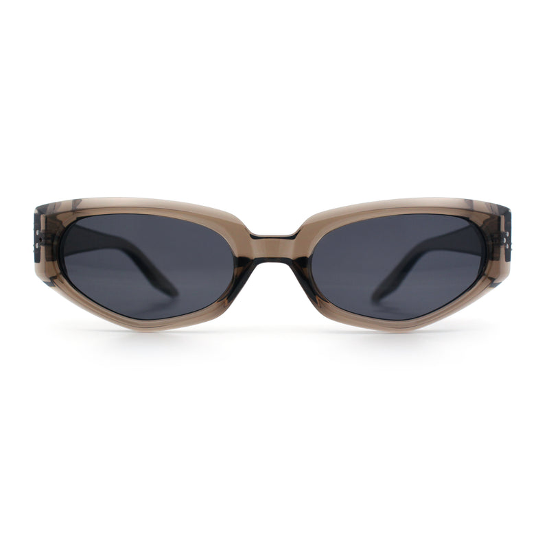 Womens Luxe Mod Fashion Cat Eye Beveled Thick Plastic Sunglasses