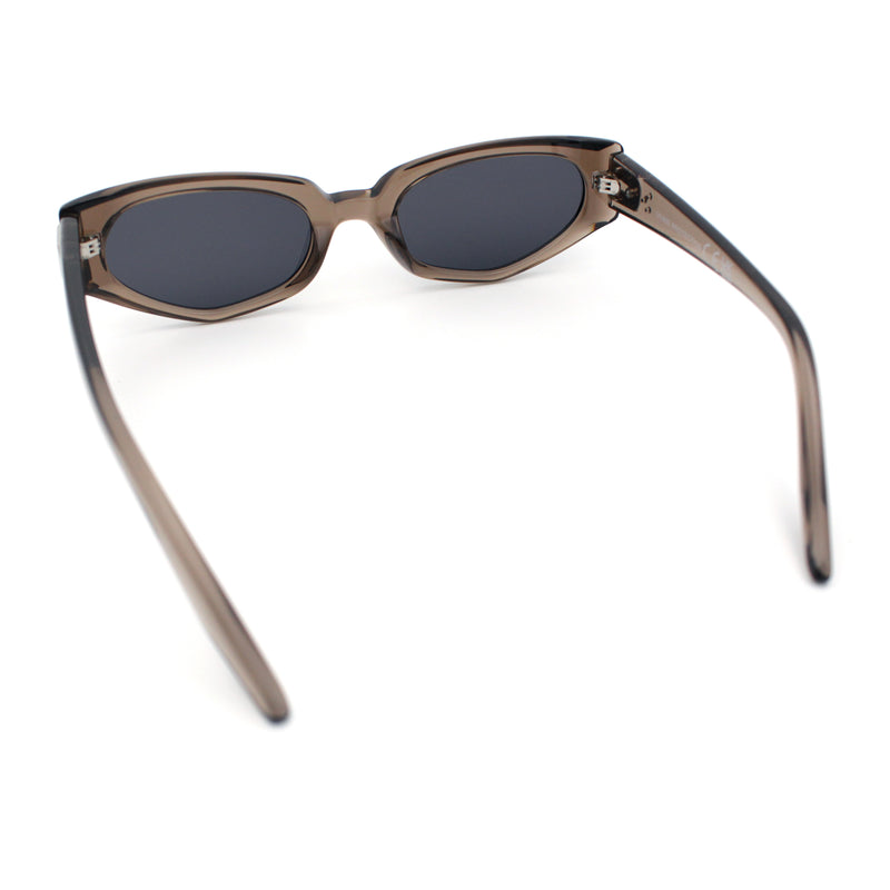 Womens Luxe Mod Fashion Cat Eye Beveled Thick Plastic Sunglasses