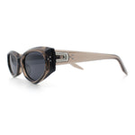 Womens Luxe Mod Fashion Cat Eye Beveled Thick Plastic Sunglasses