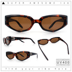 Womens Luxe Mod Fashion Cat Eye Beveled Thick Plastic Sunglasses