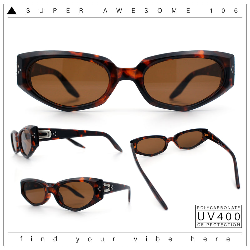 Womens Luxe Mod Fashion Cat Eye Beveled Thick Plastic Sunglasses