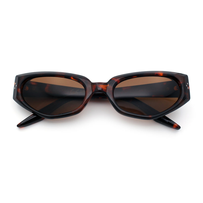 Womens Luxe Mod Fashion Cat Eye Beveled Thick Plastic Sunglasses
