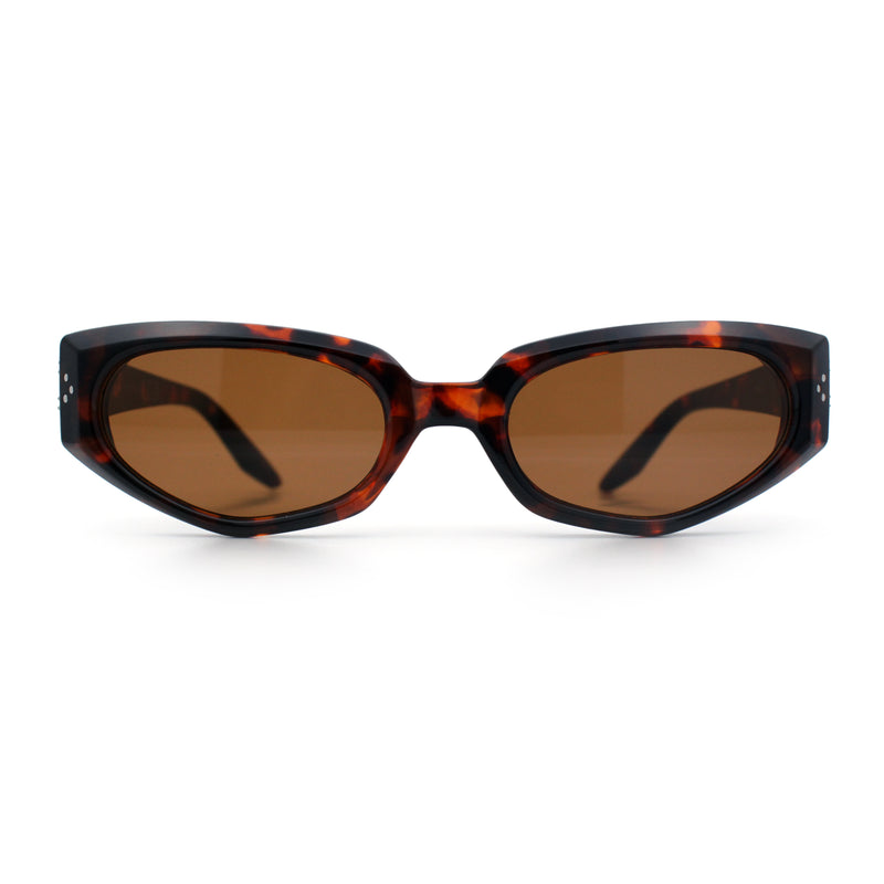 Womens Luxe Mod Fashion Cat Eye Beveled Thick Plastic Sunglasses