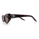 Womens Luxe Mod Fashion Cat Eye Beveled Thick Plastic Sunglasses
