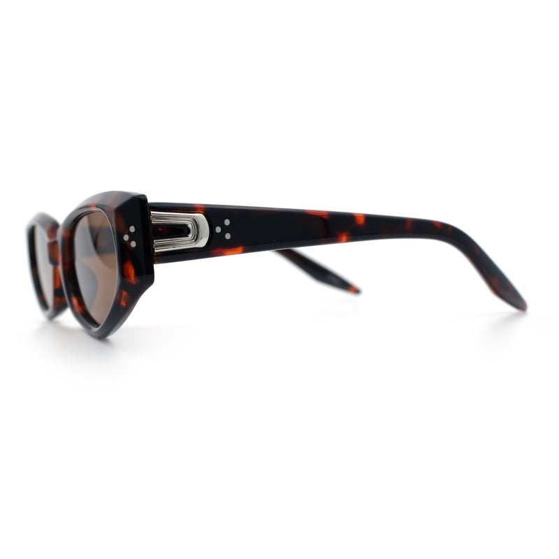 Womens Luxe Mod Fashion Cat Eye Beveled Thick Plastic Sunglasses