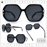 Womens Octagon Butterfly Designer Oversized Fashion Plastic Sunglasses