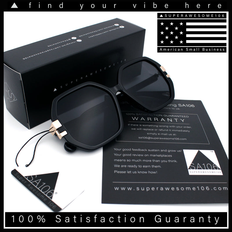 Womens Octagon Butterfly Designer Oversized Fashion Plastic Sunglasses