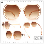 Womens Octagon Butterfly Designer Oversized Fashion Plastic Sunglasses