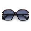 Womens Octagon Butterfly Designer Oversized Fashion Plastic Sunglasses