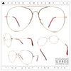 XL Oversized Gold Tear Drop Shape Officer Metal Rim Clear Lens Fashion Glasses