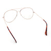 XL Oversized Gold Tear Drop Shape Officer Metal Rim Clear Lens Fashion Glasses