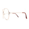 XL Oversized Gold Tear Drop Shape Officer Metal Rim Clear Lens Fashion Glasses
