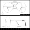 XL Oversized Gold Tear Drop Shape Officer Metal Rim Clear Lens Fashion Glasses