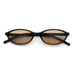 Womens Micro Oval Snug Dad Fashion Thin Plastic Sunglasses