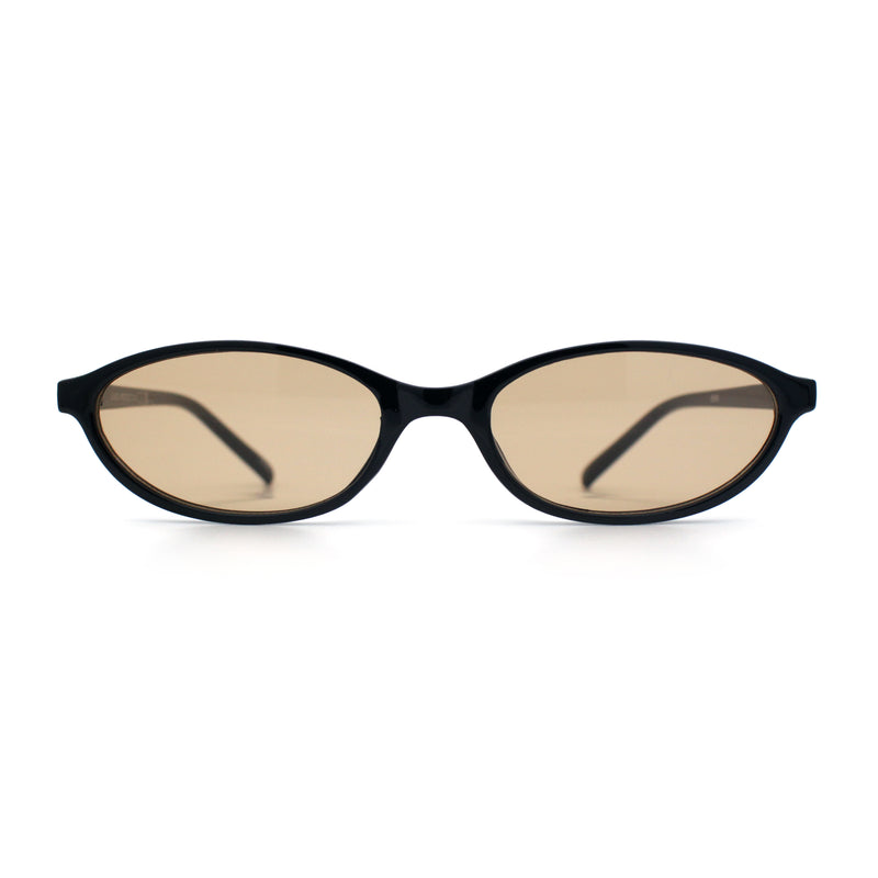 Womens Micro Oval Snug Dad Fashion Thin Plastic Sunglasses