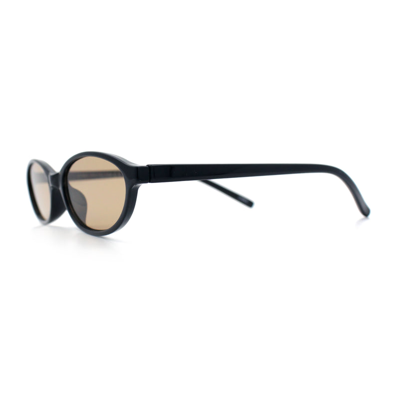 Womens Micro Oval Snug Dad Fashion Thin Plastic Sunglasses