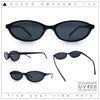 Womens Micro Oval Snug Dad Fashion Thin Plastic Sunglasses