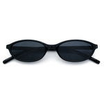 Womens Micro Oval Snug Dad Fashion Thin Plastic Sunglasses