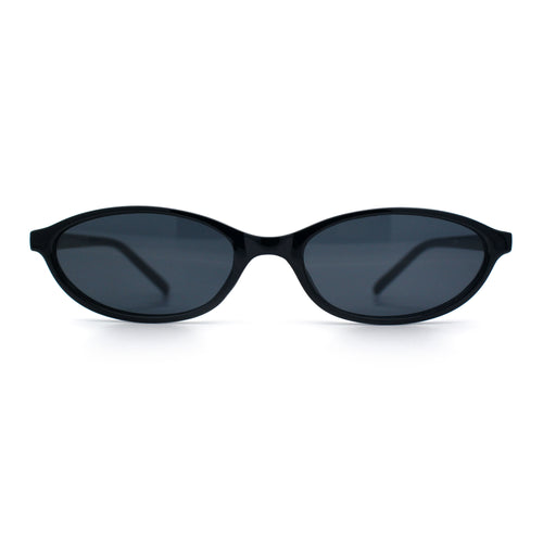 Womens Micro Oval Snug Dad Fashion Thin Plastic Sunglasses