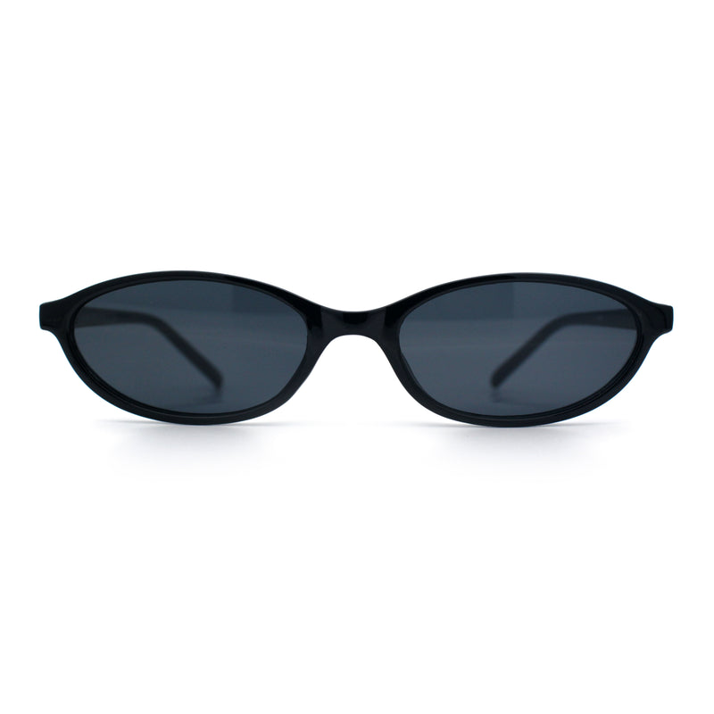 Womens Micro Oval Snug Dad Fashion Thin Plastic Sunglasses