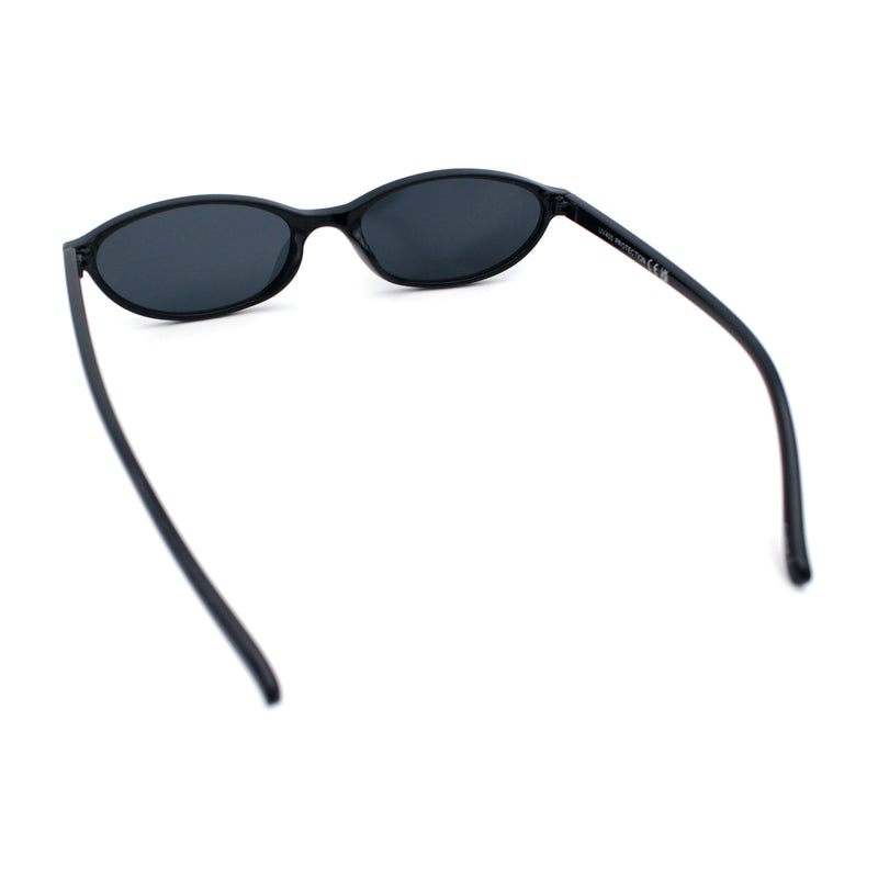 Womens Micro Oval Snug Dad Fashion Thin Plastic Sunglasses