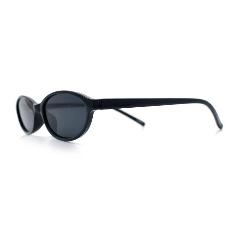 Womens Micro Oval Snug Dad Fashion Thin Plastic Sunglasses