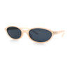 Womens Micro Oval Snug Dad Fashion Thin Plastic Sunglasses