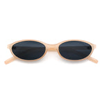 Womens Micro Oval Snug Dad Fashion Thin Plastic Sunglasses