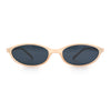 Womens Micro Oval Snug Dad Fashion Thin Plastic Sunglasses