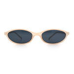 Womens Micro Oval Snug Dad Fashion Thin Plastic Sunglasses