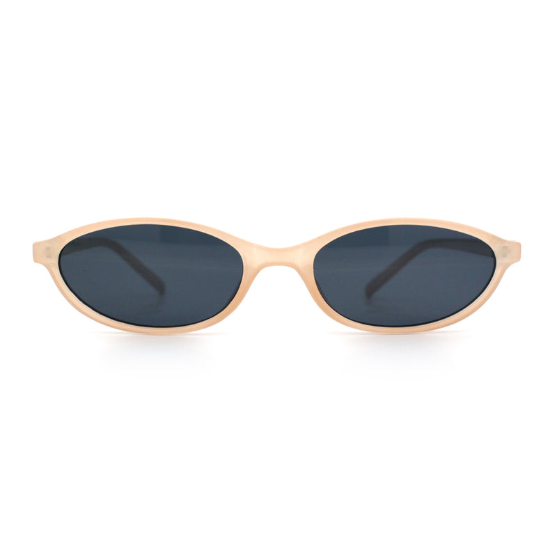 Womens Micro Oval Snug Dad Fashion Thin Plastic Sunglasses