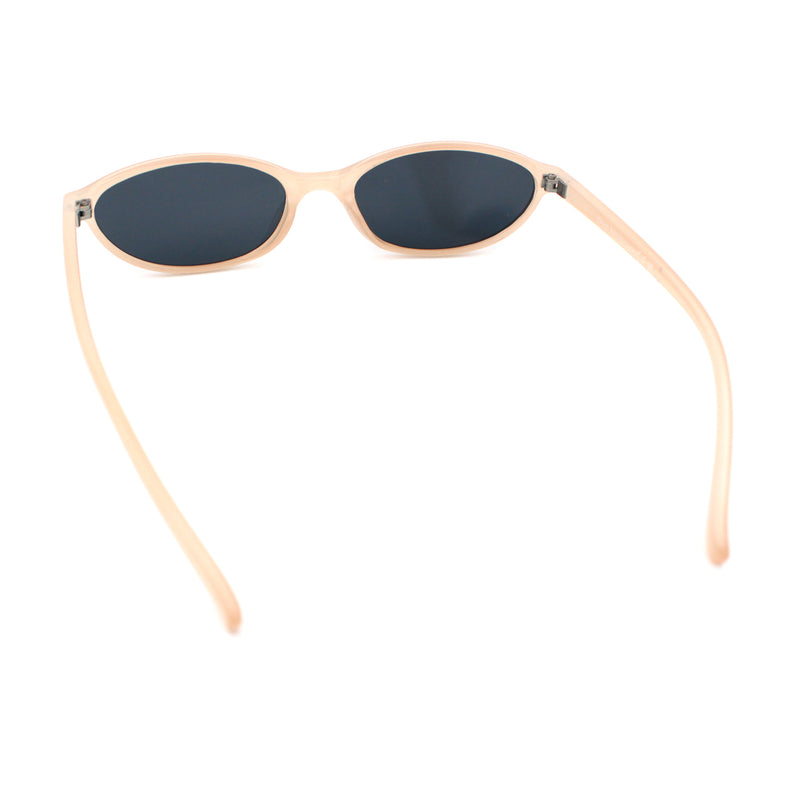 Womens Micro Oval Snug Dad Fashion Thin Plastic Sunglasses