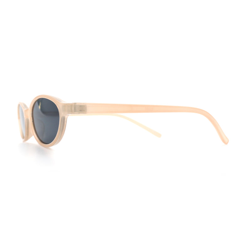 Womens Micro Oval Snug Dad Fashion Thin Plastic Sunglasses