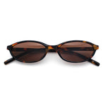 Womens Micro Oval Snug Dad Fashion Thin Plastic Sunglasses