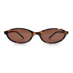 Womens Micro Oval Snug Dad Fashion Thin Plastic Sunglasses