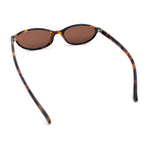 Womens Micro Oval Snug Dad Fashion Thin Plastic Sunglasses