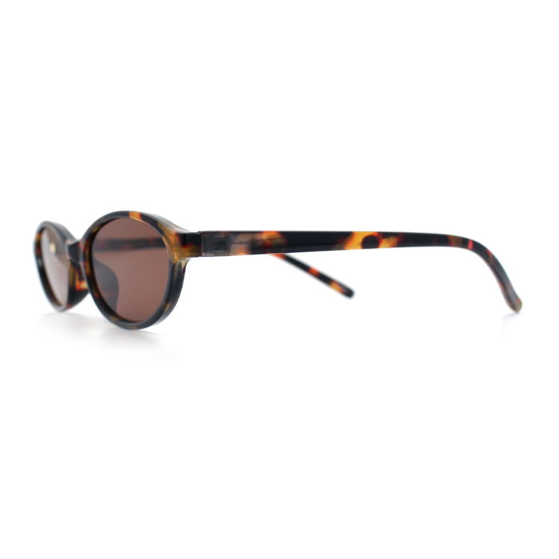 Womens Micro Oval Snug Dad Fashion Thin Plastic Sunglasses