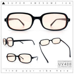 Womens Rectangular Snug Dad Fashion Thin Plastic Sunglasses
