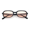 Womens Rectangular Snug Dad Fashion Thin Plastic Sunglasses