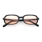 Womens Rectangular Snug Dad Fashion Thin Plastic Sunglasses