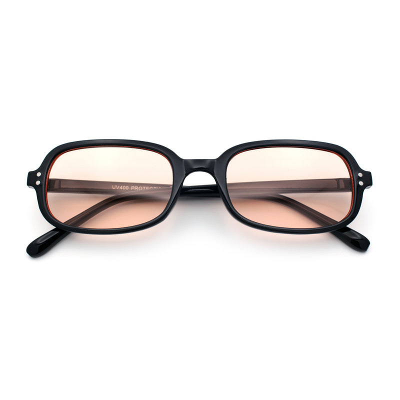 Womens Rectangular Snug Dad Fashion Thin Plastic Sunglasses