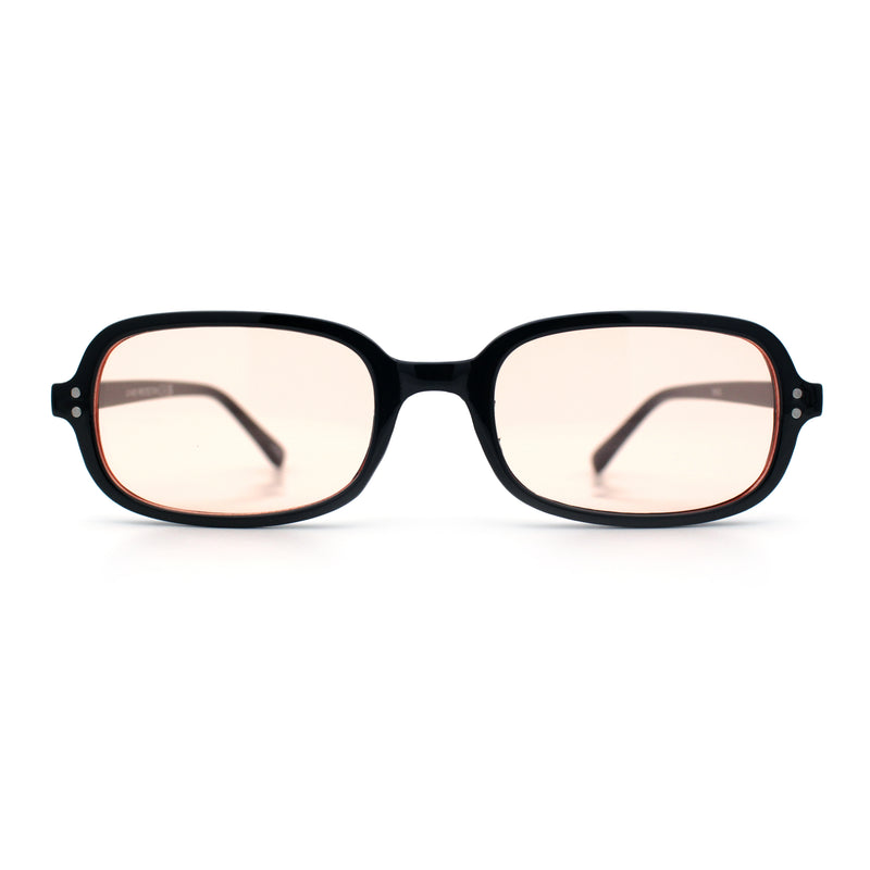 Womens Rectangular Snug Dad Fashion Thin Plastic Sunglasses