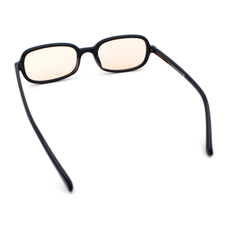 Womens Rectangular Snug Dad Fashion Thin Plastic Sunglasses