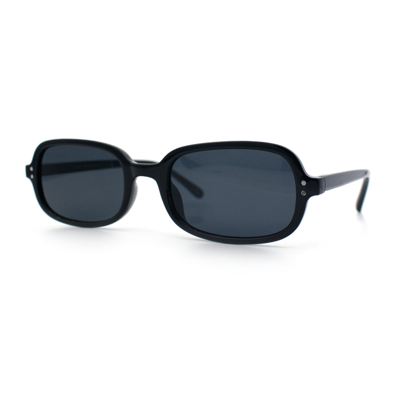 Womens Rectangular Snug Dad Fashion Thin Plastic Sunglasses