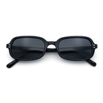 Womens Rectangular Snug Dad Fashion Thin Plastic Sunglasses