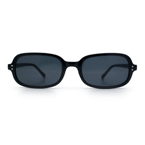 Womens Rectangular Snug Dad Fashion Thin Plastic Sunglasses